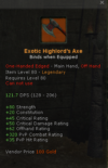 Exotic Highlord's Axe