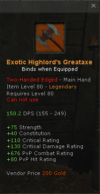 Exotic Highlord's Greataxe